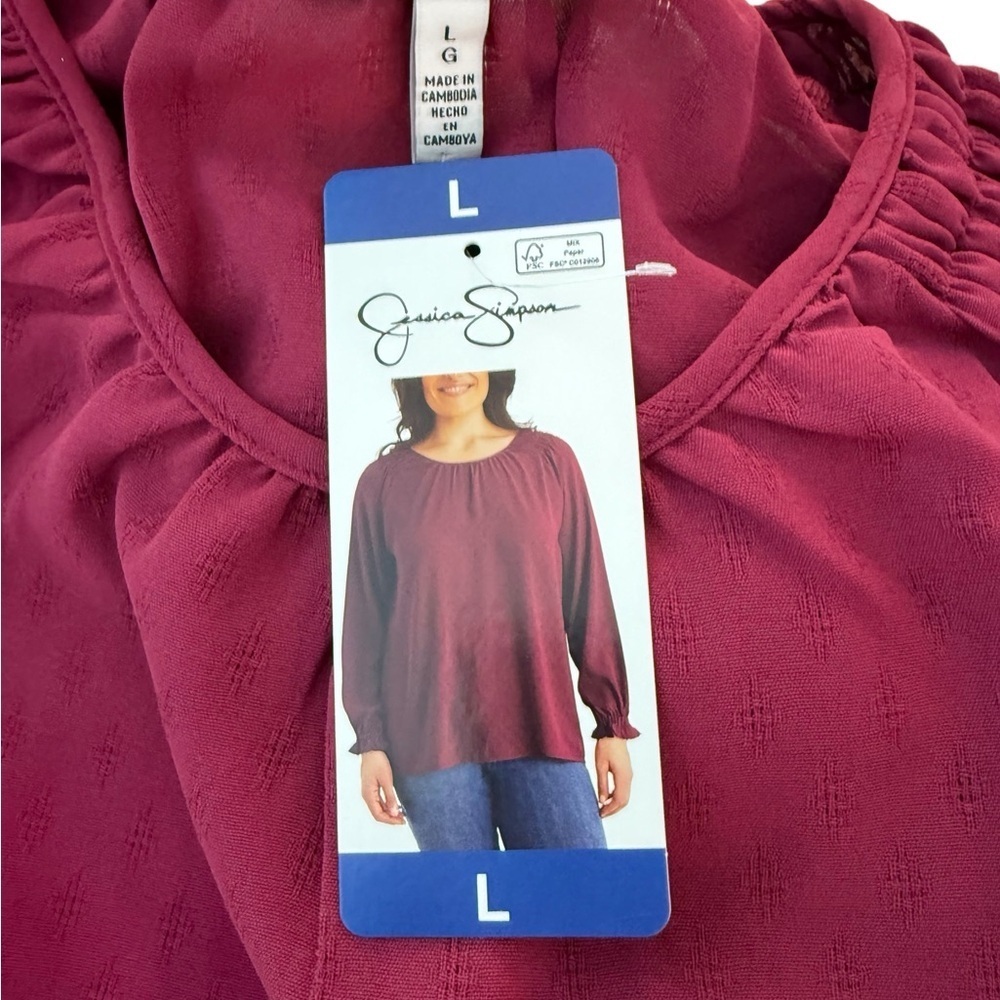 Jessica Simpson Pink Ruched 3/4 Sleeve Blouse